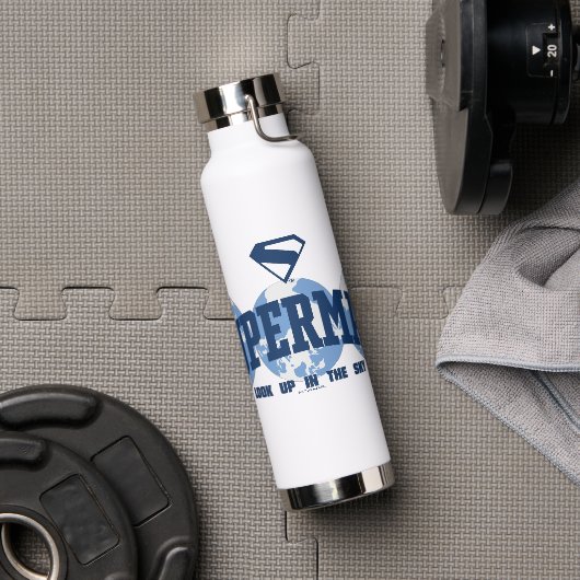 Superman über den Globus Trinkflasche (Fitnessstudio)