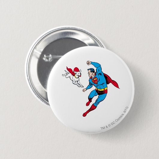 Superman und Krypto 2 Button (Vorne & Hinten)