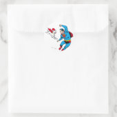 Superman und Krypto 2 Runder Aufkleber (Tasche)