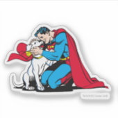 Superman und Krypto Aufkleber (Vorderseite)