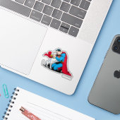 Superman und Krypto Aufkleber (Laptop mit iPhone)