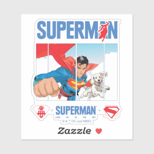 Superman und Krypto fliegen Aufkleber (Blatt)