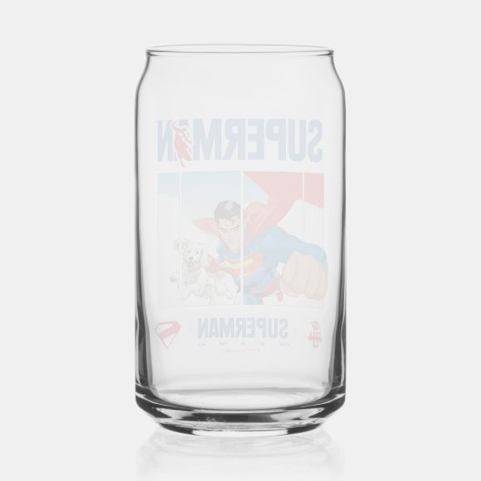 Superman und Krypto fliegen Dosenglas (Rückseite)