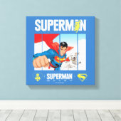 Superman und Krypto fliegen Leinwanddruck (Insitu (Holzboden))