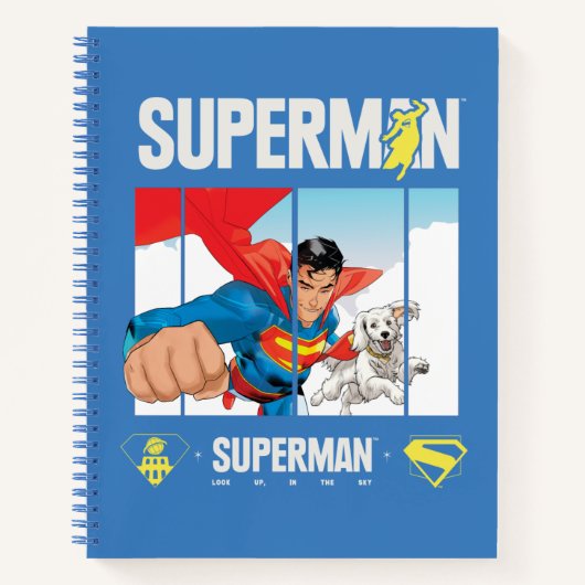 Superman und Krypto fliegen Notizblock (Vorderseite)