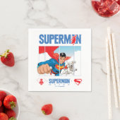 Superman und Krypto fliegen Serviette (Beispiel)