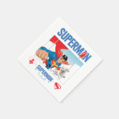 Superman und Krypto fliegen Serviette (Ecke)