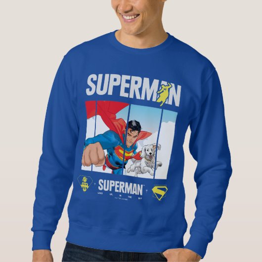 Superman und Krypto fliegen Sweatshirt (Vorderseite)