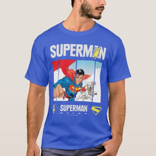 Superman und Krypto fliegen T-Shirt (Vorderseite)