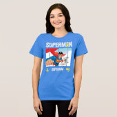 Superman und Krypto fliegen Tri-Blend Shirt (Vorderseite voll)