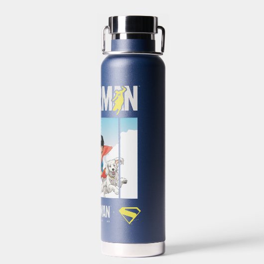 Superman und Krypto fliegen Trinkflasche (Rückseite)