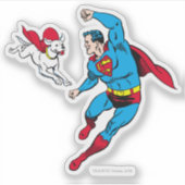 Superman und Krypto Flying Aufkleber (Vorderseite)