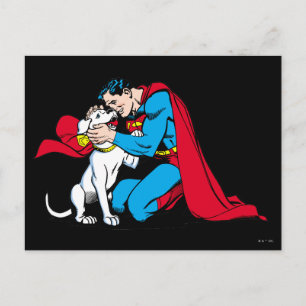 Superman und Krypto Postkarte