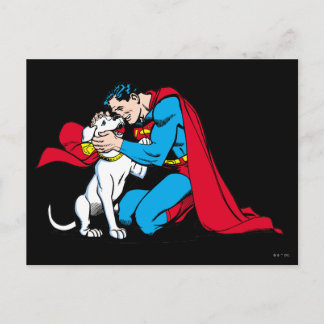 Superman und Krypto Postkarte