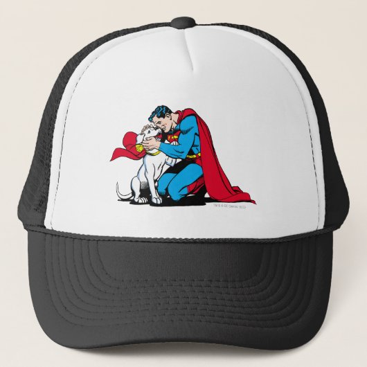 Superman und Krypto Truckerkappe (Vorderseite)