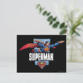 Superman und Logo Borded Postkarte (Stehend Vorderseite)