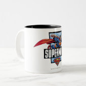 Superman und Logo Borded Zweifarbige Tasse (Vorderseite Links)