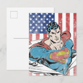 Superman & US-Flagge Postkarte (Vorne/Hinten)