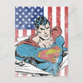 Superman & US-Flagge Postkarte (Vorderseite)