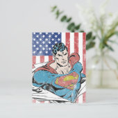 Superman & US-Flagge Postkarte (Stehend Vorderseite)