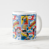 Superman-Valentinstag | Comic Book Collage Jumbo-Tasse (Vorderseite Rechts)