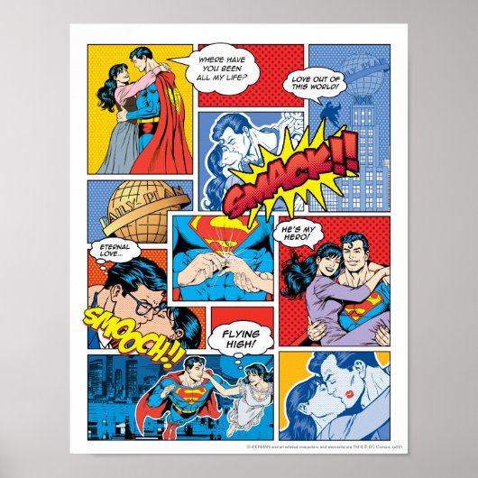 Superman-Valentinstag | Comic Book Collage Poster (Vorne)