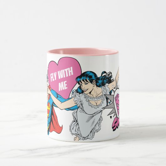 Superman-Valentinstag | Fliegen mit mir Tasse (Zentrum)