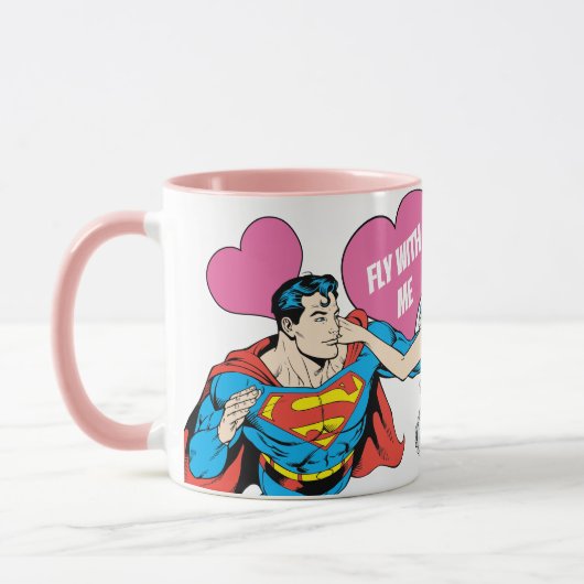 Superman-Valentinstag | Fliegen mit mir Tasse (Links)