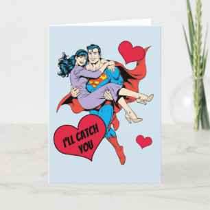 Superman-Valentinstag Ich fange dich Feiertagskarte