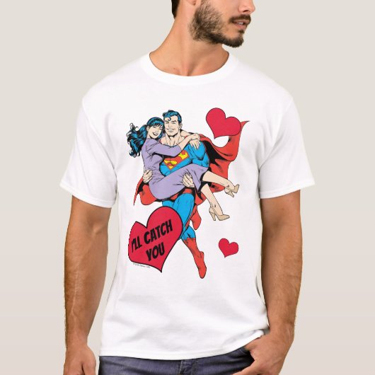 Superman-Valentinstag | Ich fange dich T-Shirt (Vorderseite)