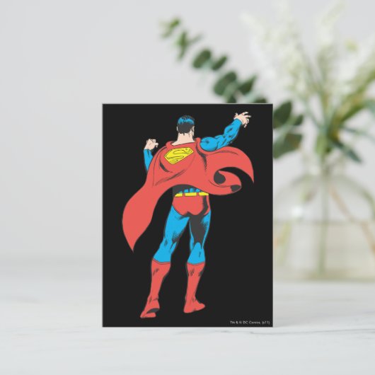 Superman von hinten postkarte (Stehend Vorderseite)