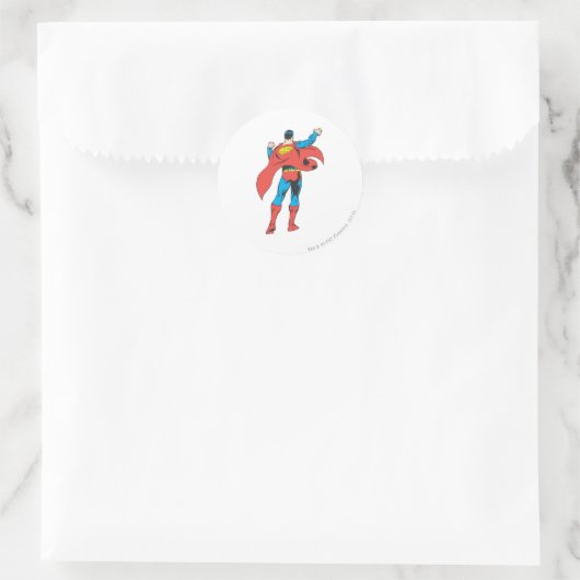 Superman von hinten runder aufkleber (Tasche)