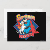 Superman with Krypto Postkarte (Vorne/Hinten)