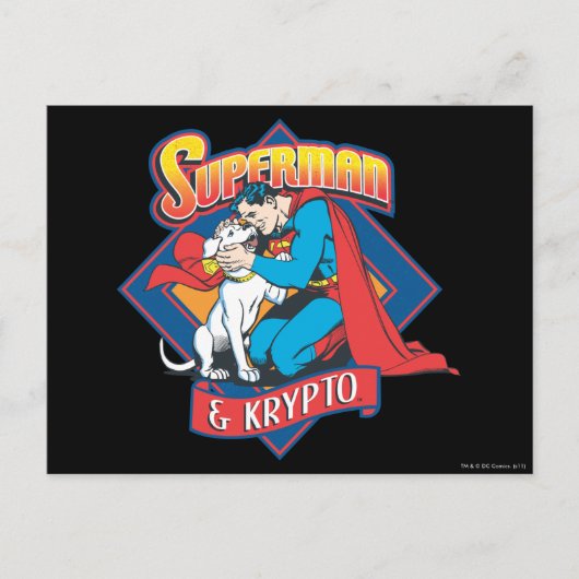 Superman with Krypto Postkarte (Vorderseite)