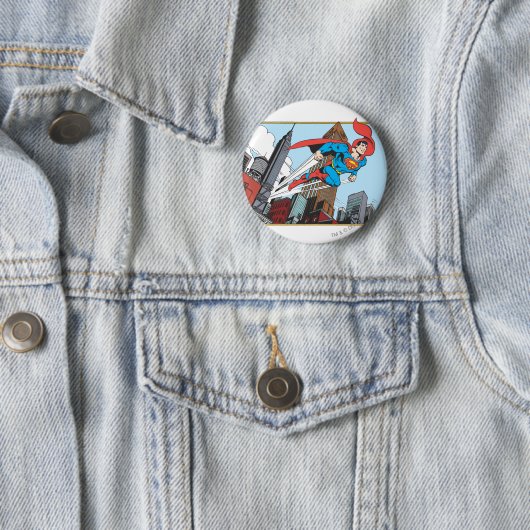 Superman & Wolkenkratzer Button (Beispiel)