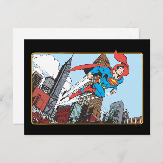 Superman & Wolkenkratzer Postkarte (Vorne/Hinten)
