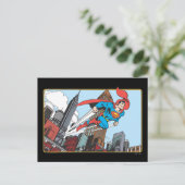 Superman & Wolkenkratzer Postkarte (Stehend Vorderseite)
