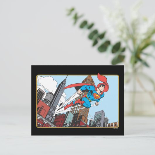 Superman & Wolkenkratzer Postkarte (Stehend Vorderseite)