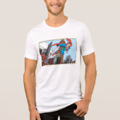 Superman & Wolkenkratzer Tri-Blend Shirt (Vorderseite)