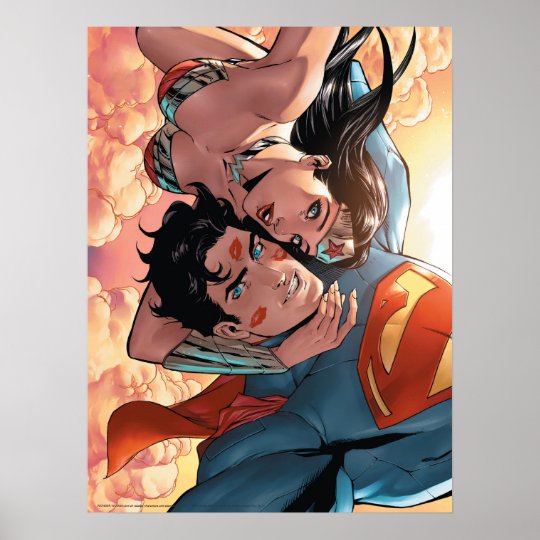 Superman Wonder Woman Comic Cover 11 Variante Poster Zazzle De