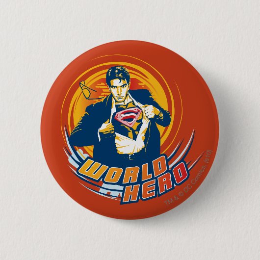 Superman World Hero Button (Vorderseite)