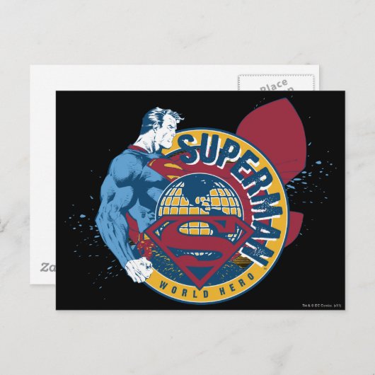 Superman - World Hero Postkarte (Vorne/Hinten)