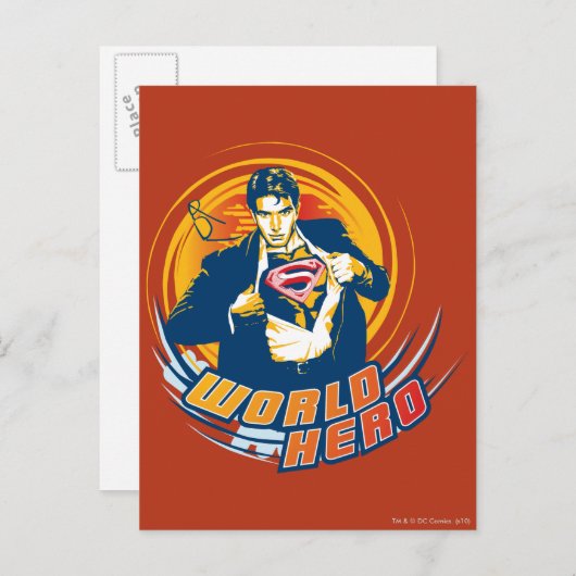 Superman World Hero Postkarte (Vorne/Hinten)