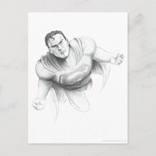 Superman Zeichnend Postkarte (Vorderseite)