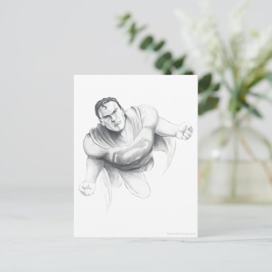 Superman Zeichnend Postkarte (Stehend Vorderseite)