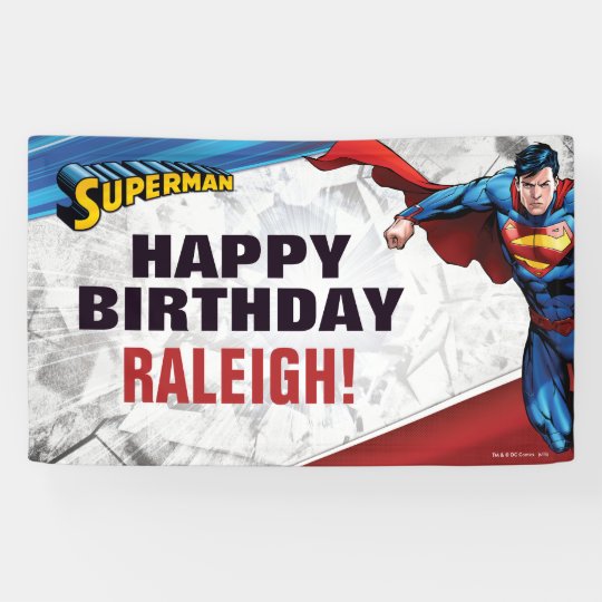 Supermann Dc Comic Geburtstag Banner Zazzle De