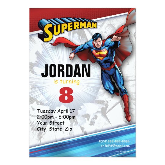 Supermann Dc Comic Geburtstag Einladung Zazzle De