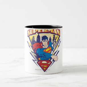 Supermann mit Strom Zweifarbige Tasse