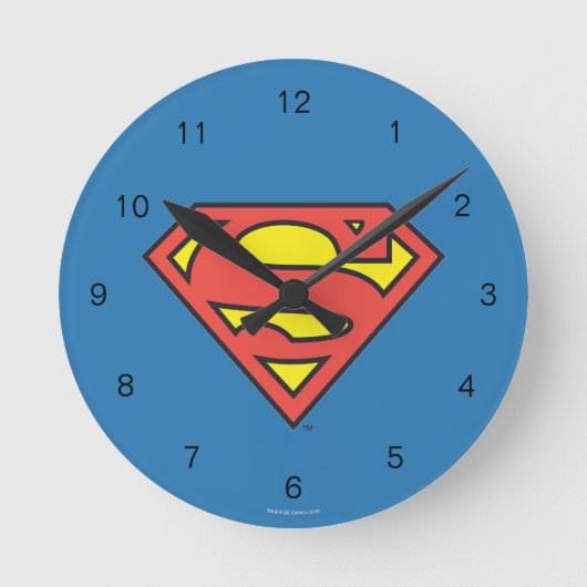 Supermann S-Schild | Supermann-Logo Runde Wanduhr (Vorderseite)