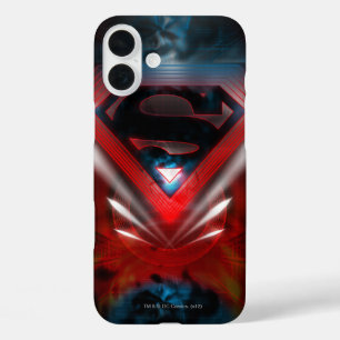 Supermann-stilisiertes   futuristisches Logo iPhone 16 Plus Hülle